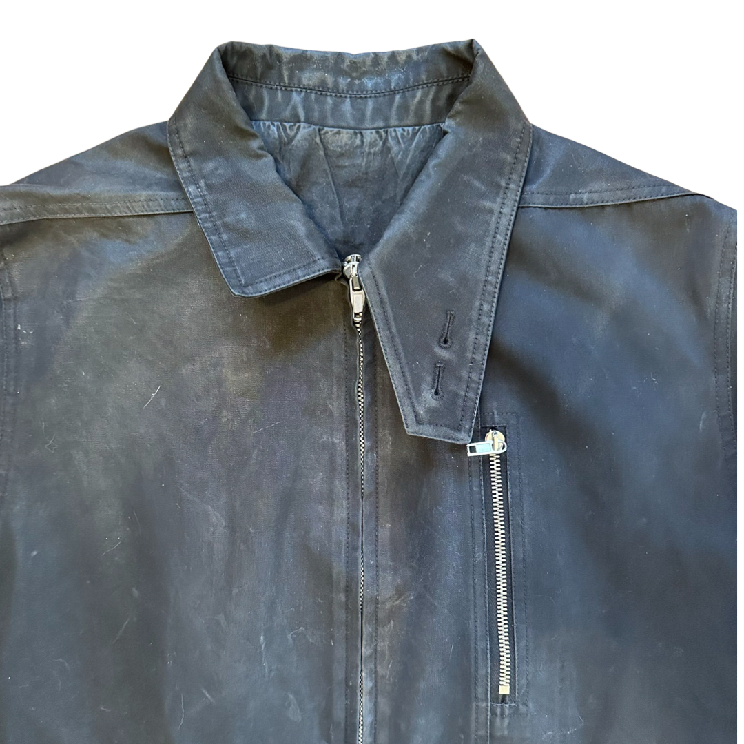 Rick Owens Cropped Waxed Coated Work Jacket SS17 Sz Medium