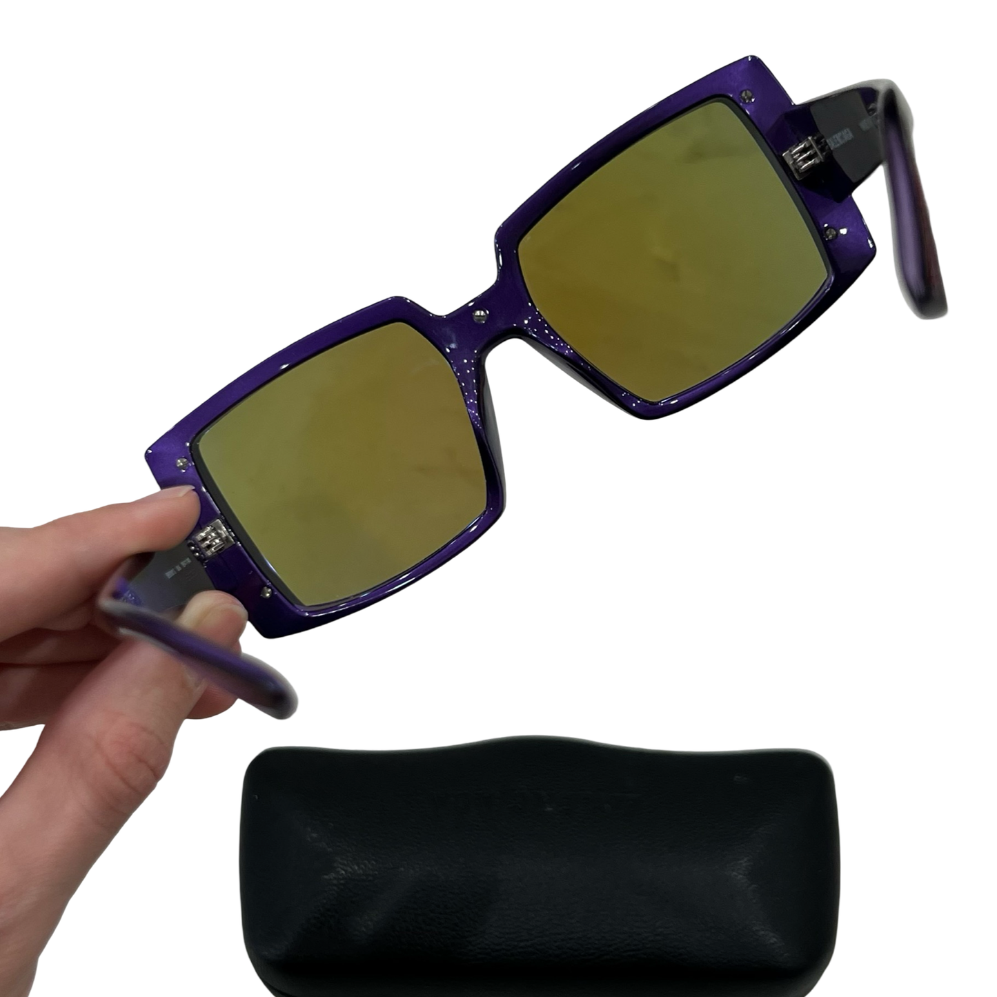 Balenciaga Purple Square Lens Sunglasses