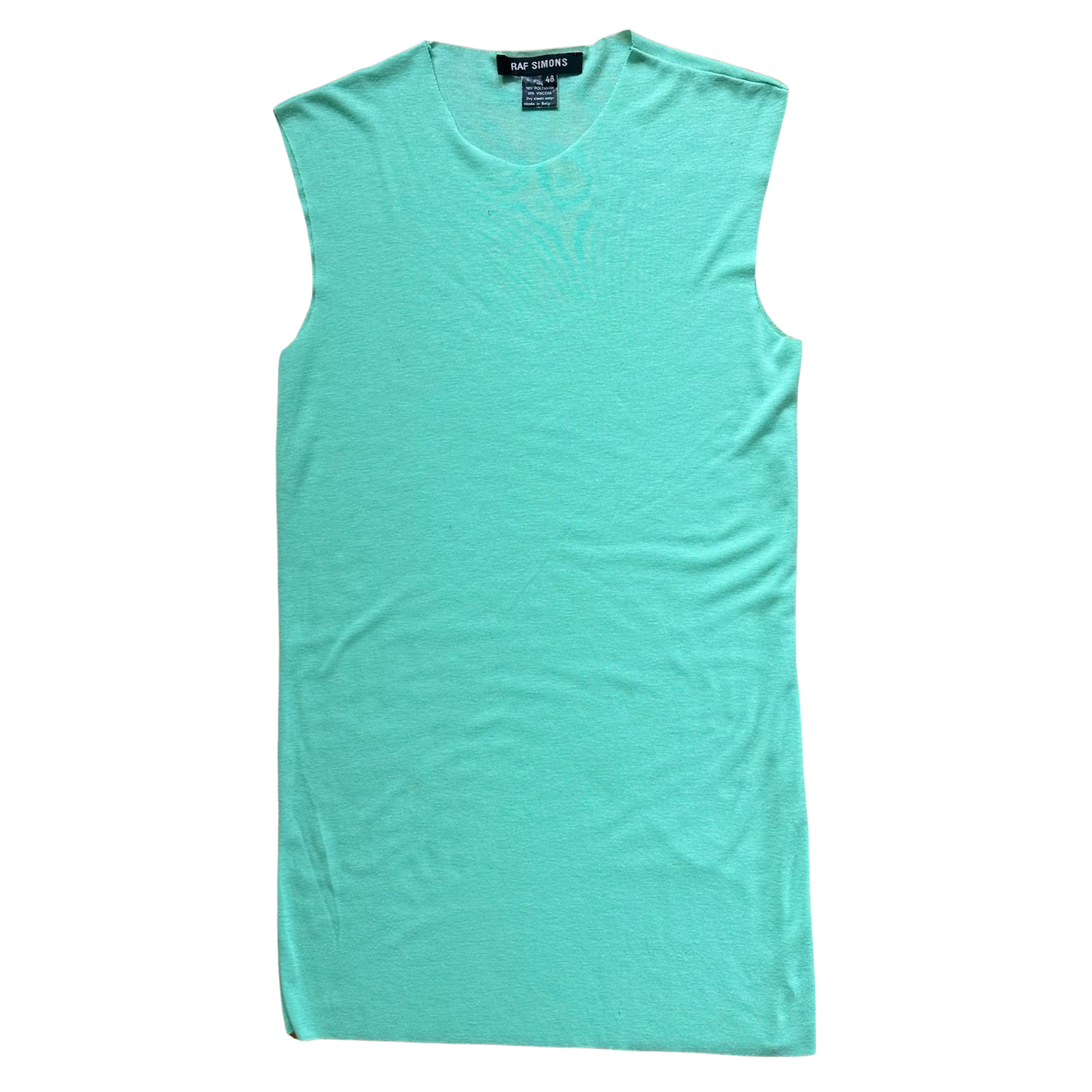 Raf Simons Mint Green Raw Hem Tank Top SS99 Sz 48