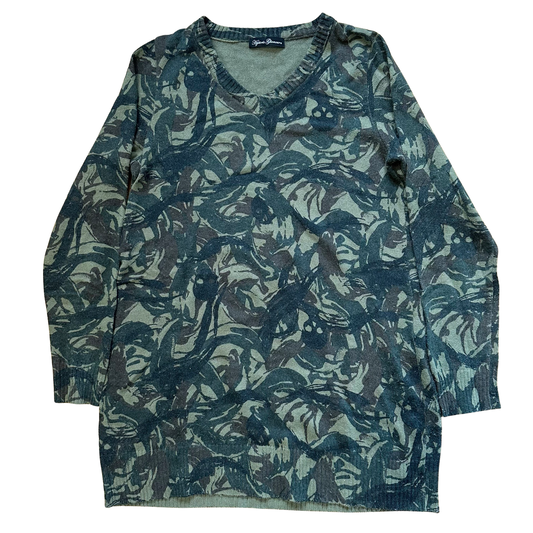 Hysteric Glamour  cashmere Skull/Tribal Camo Sweater Size Small