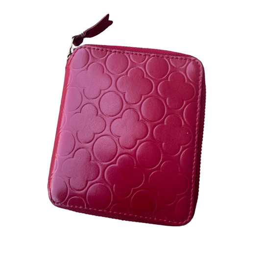 Comme des garçons Red Leather Embossed Wallet