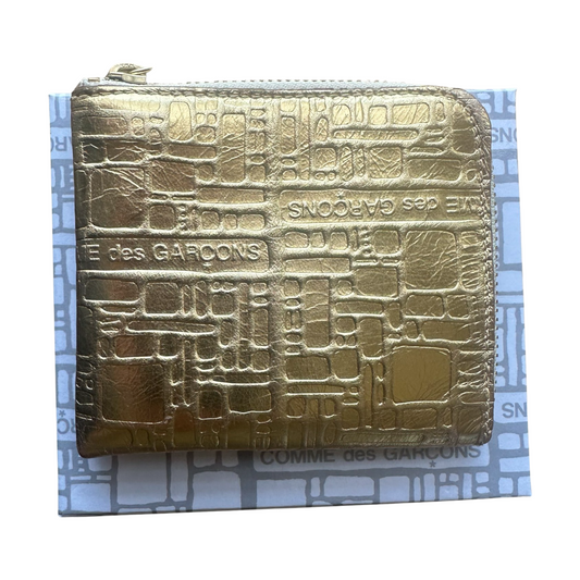 Comme Des Garçon Gold Embossed Wallet