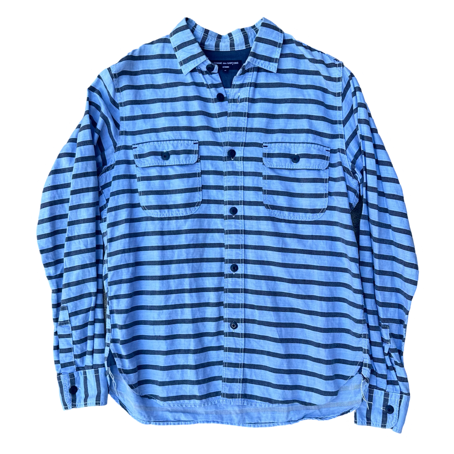 Comme Des Garçons Homme Striped Button-up Sz Medium