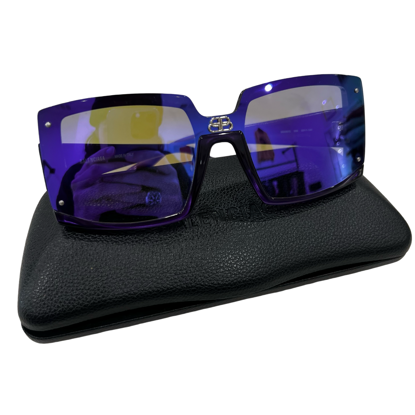 Balenciaga Purple Square Lens Sunglasses