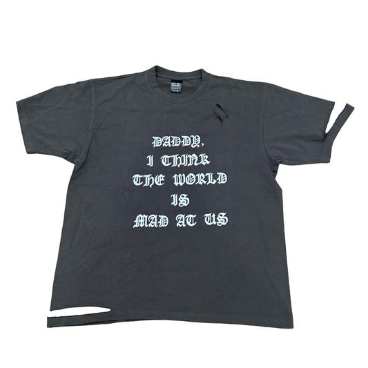 Number (N)ine ‘Daddy I think the world is mad at us’ Distressed t-shirt Sz 3