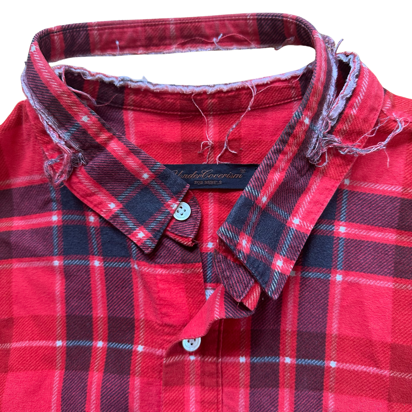 Undercoverism Distressed/Double layer “Scab” Flannel SS03 Sz Large