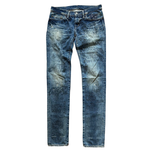 Hysteric Glamour Scribble Denim Sz Medium/30