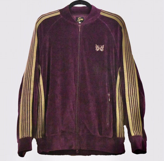 Needles burgundy and gold velour track top