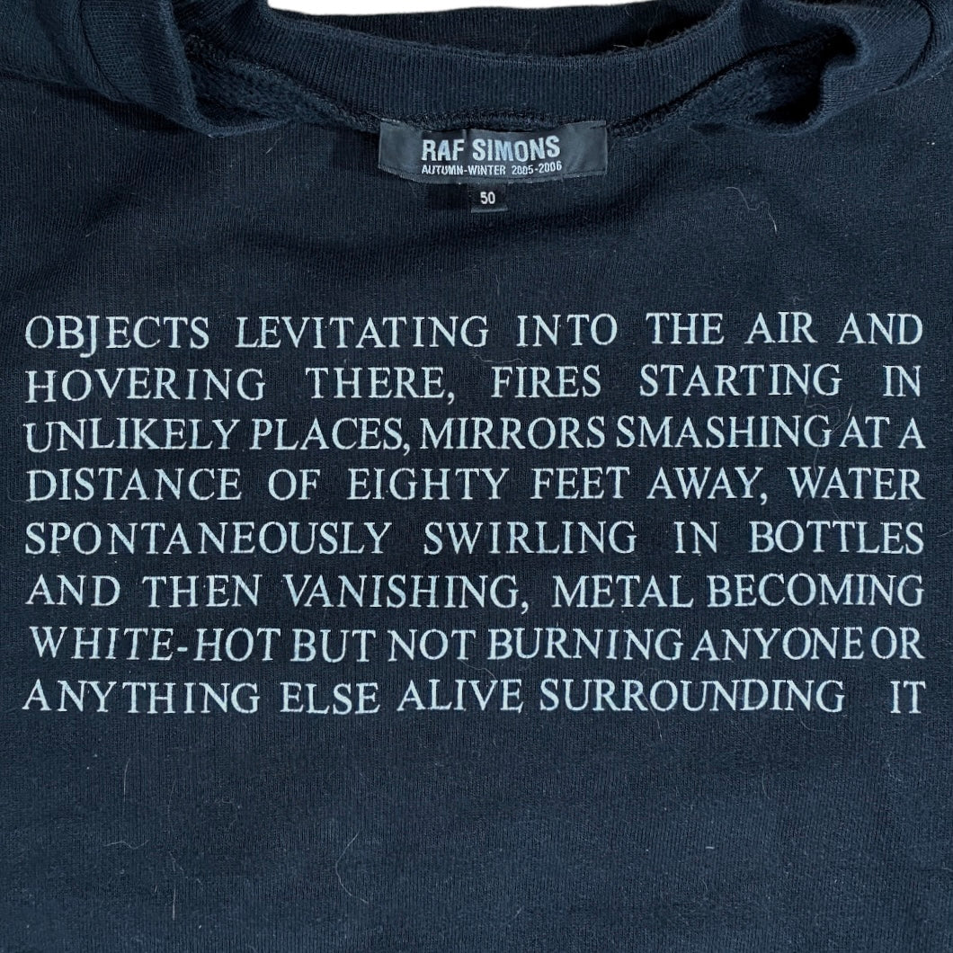 Raf Simons “Objects Levitating….” Crewneck AW05-06 Sz 50