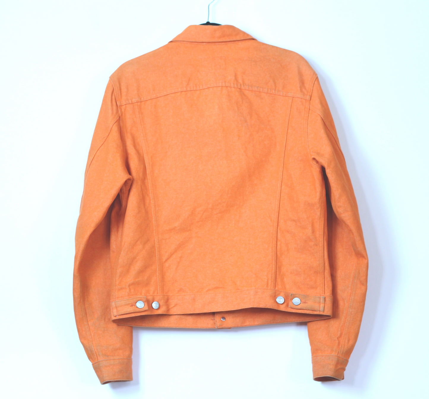 INQUIRE Helmut Lang Orange Raw Denim Trucker Jacket S/S2000 (Medium)