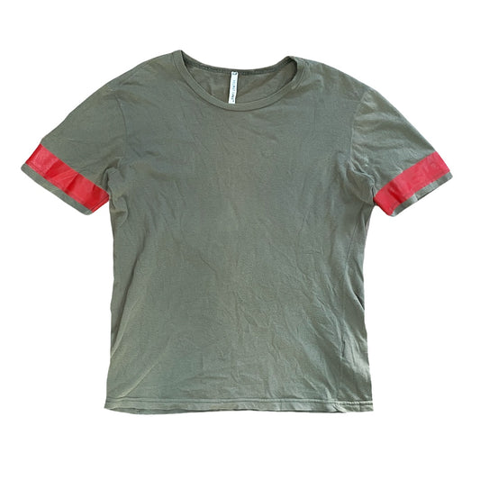 Helmut Lang Olive Rubber Painted Tee “Prototype” 1996 Large